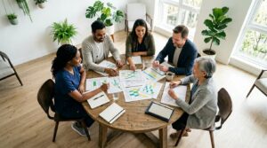 Schéma de croissance d'une activité scalable avec indicateurs business